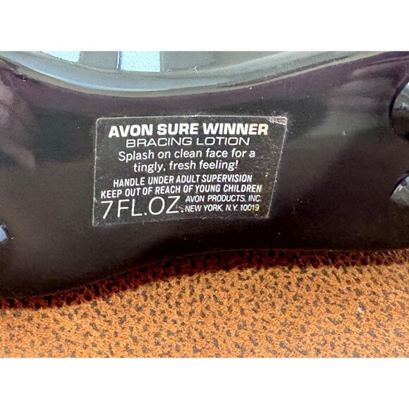 VINTAGE Avon Sure Winner Soccer Shoe Black/White Spicy After Shave Plastic - Picture 7 of 7